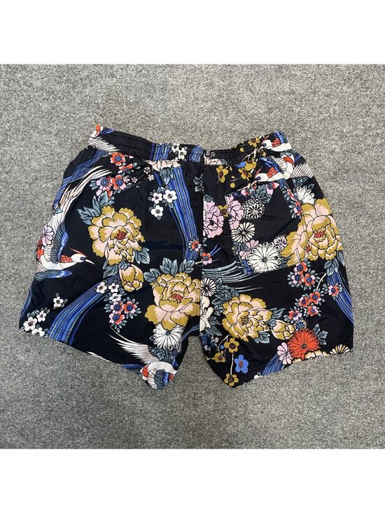 Urban Outfitters Mens Floral Nylon Swim Shorts L Black Multicolor - Picture 6 of 7